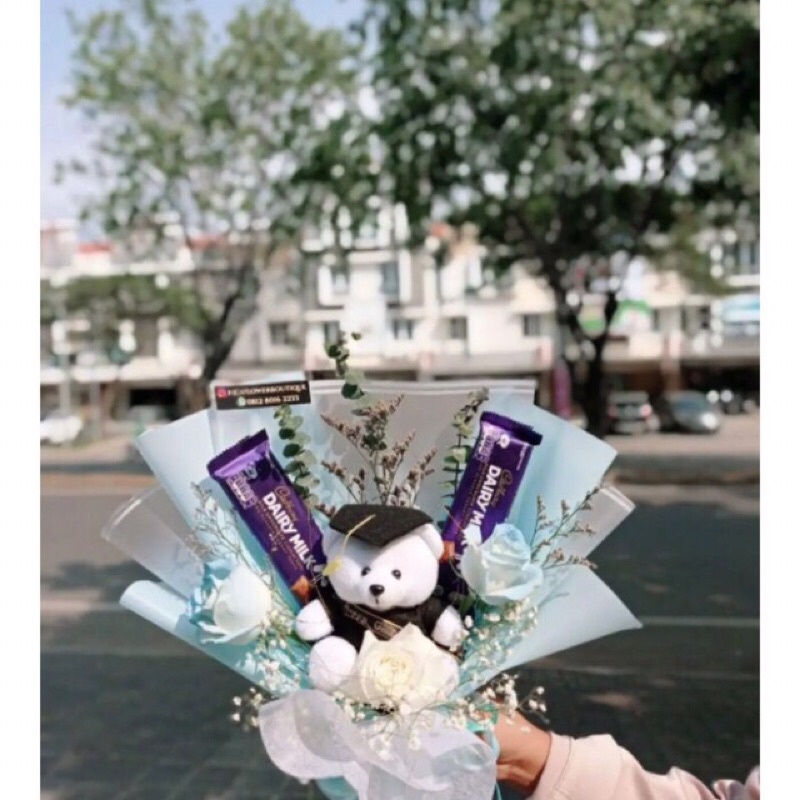 Buket Bunga Boneka Coklat