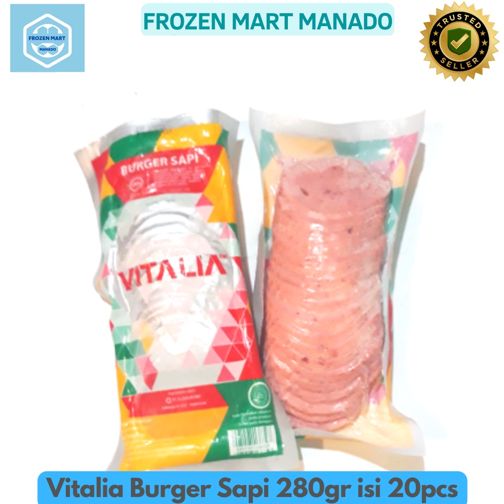 

Vitalia Burger Sapi 280gr isi 20pcs - Frozen Mart Manado (Frozen Food Manado)