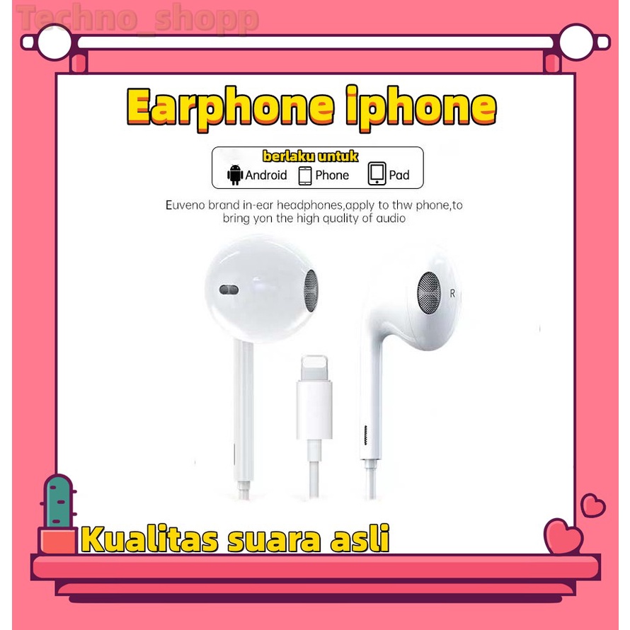 (COD)Suitable for Apple original earphones iPhone7-14pro in ear remote earphones 3.5mm/lightning Seri apel