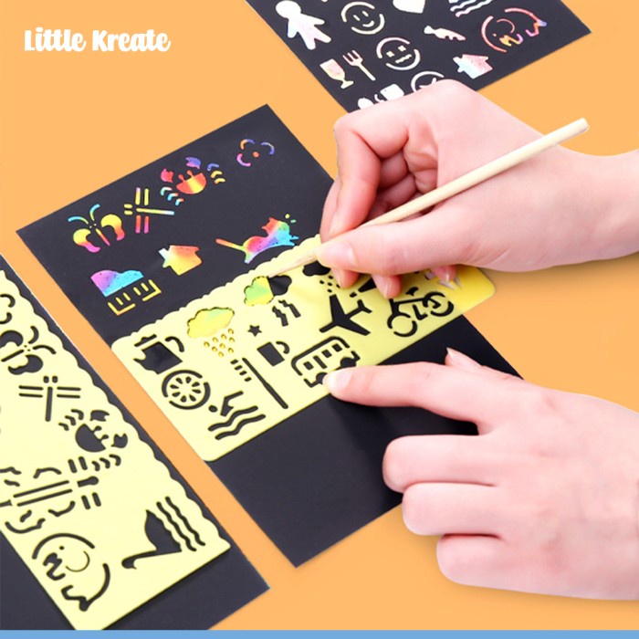 

Buku Gambar Rainbow Scratch Art Card / Buku Gambar Sketch & Scratch Note Book