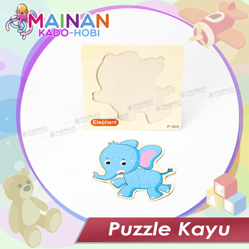MAINAN EDUKATIF ANAK BONGKAR PASANG PUZZLE KAYU 3D GAMBAR KARAKTER