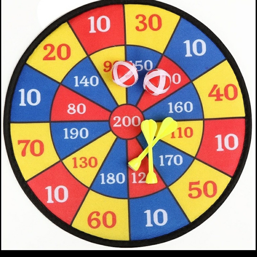 mainan kreatif ketelitian board game papan dart velcro 36cm