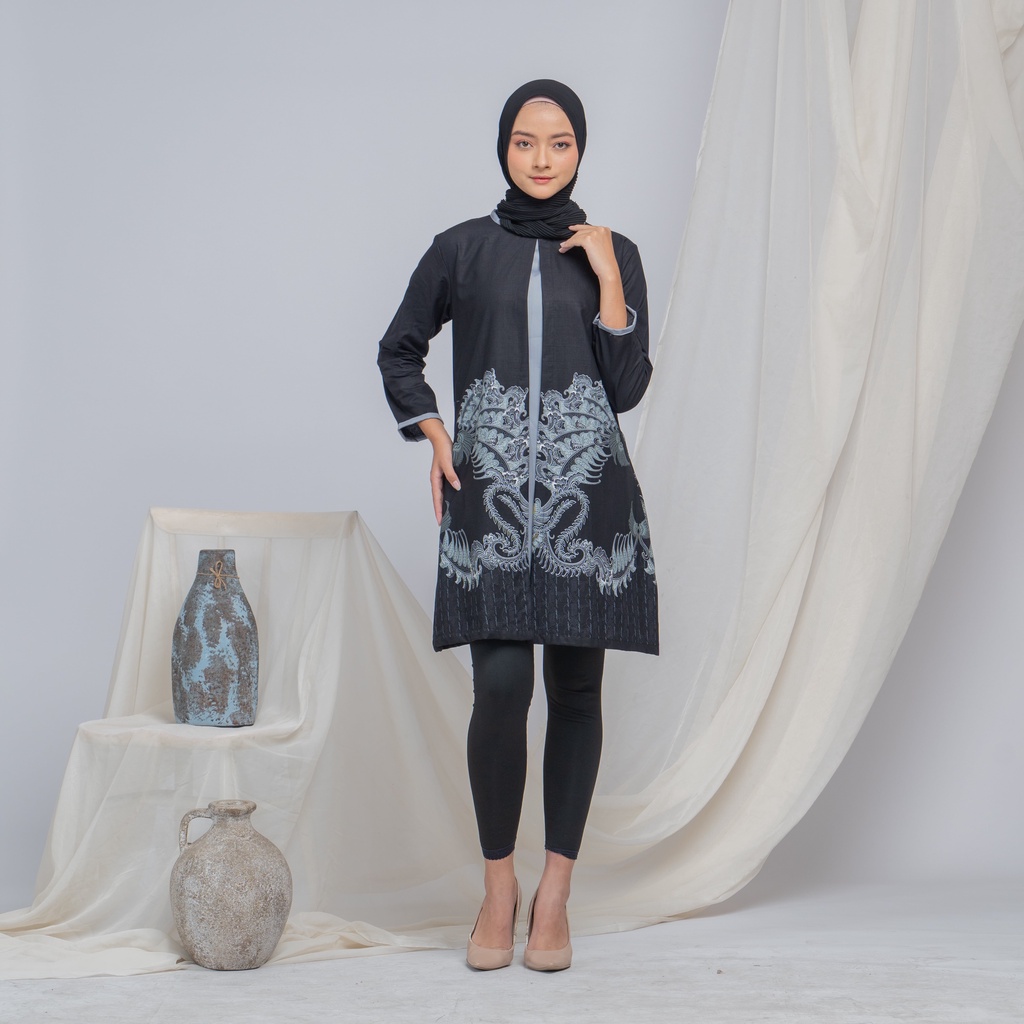 BAJU BATIK MUSLIMAH OUTFIT KONDANGAN MODEL TUNIK PIAS KASYAIRA