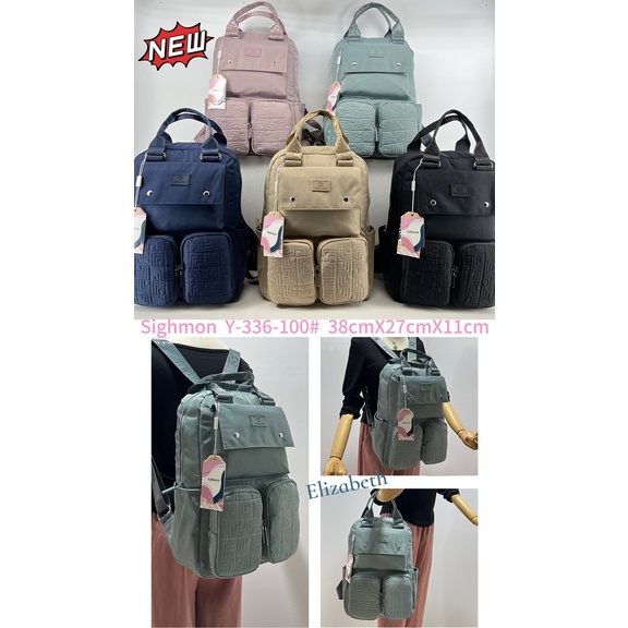 SIGHMON Tas Ransel Sighmon Ori Wanita original Import terbaru 3 in 1 Jumbo Sigmon Parasut Anti Air K