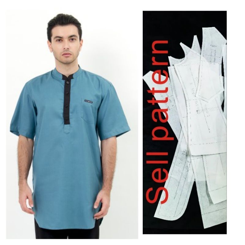 Pola Koko Kurta Dewasa Lengan Pendek (JUAL POLA BUKAN BAJU)