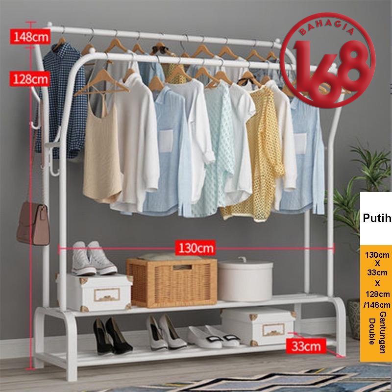 Gantungan Baju Stand Hanger Gawang Double Rack (HB888)