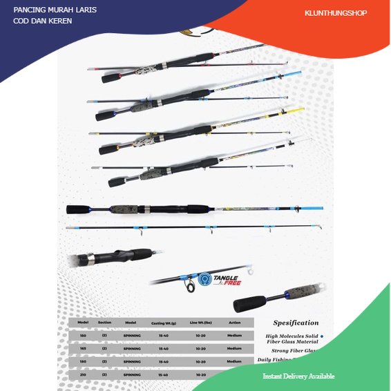 KLUNTHUNGSHOP joran pancing fiber padat daido devil ray js japstyle murah laris semarang