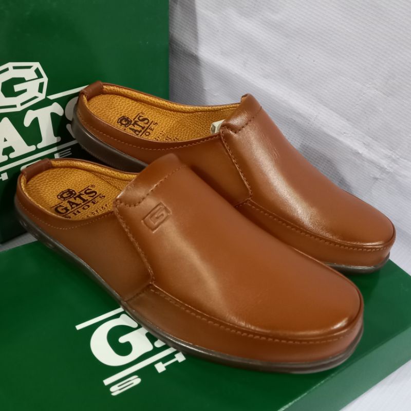 sepatu sandal slop kulit asli Gats NB 0002 original TAN