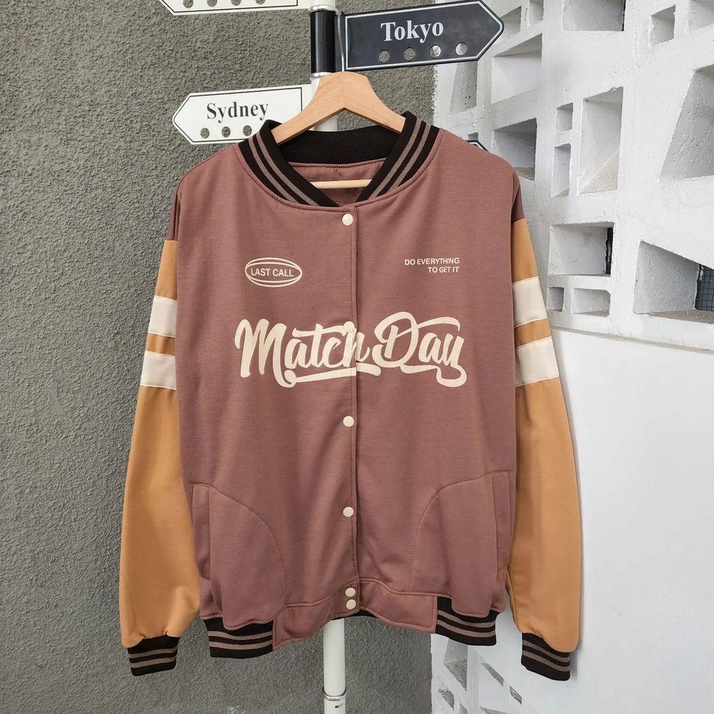 Jaket Sweater Baseball MATCHDAY bisa untuk pria/wanita