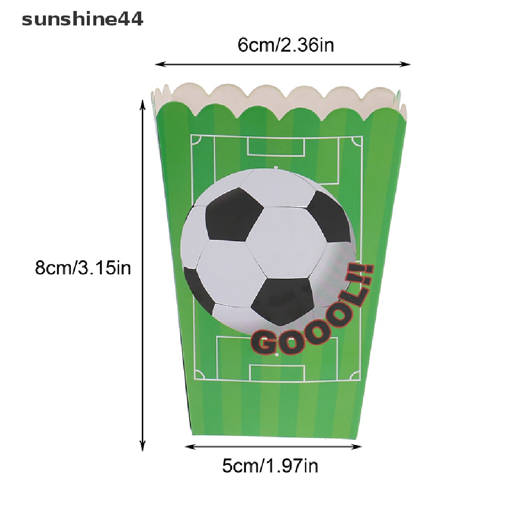 Sunshine 6Pcs/Pack Tema Sepak Bola Candy Box Popcorn Kotak Perlengkapan Pesta Ulang Tahun Anak.