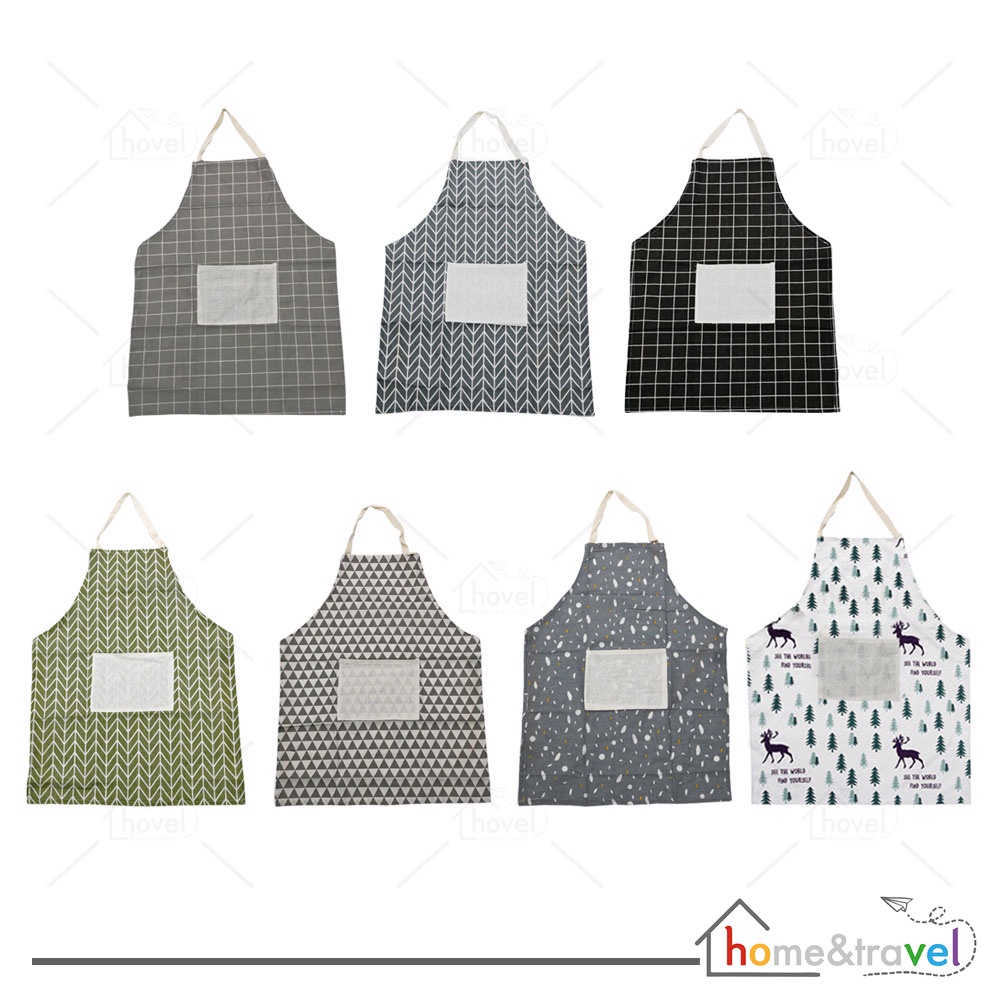 HOVELSHOP Celemek Dapur Apron Masak Pelindung Baju Kain Lap Anti Noda Premium