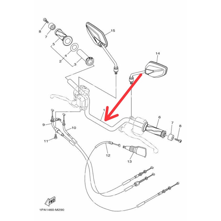 STANG STIR SETIR VIXION NVL NVA ASLI ORI YAMAHA 1PA F6111 00