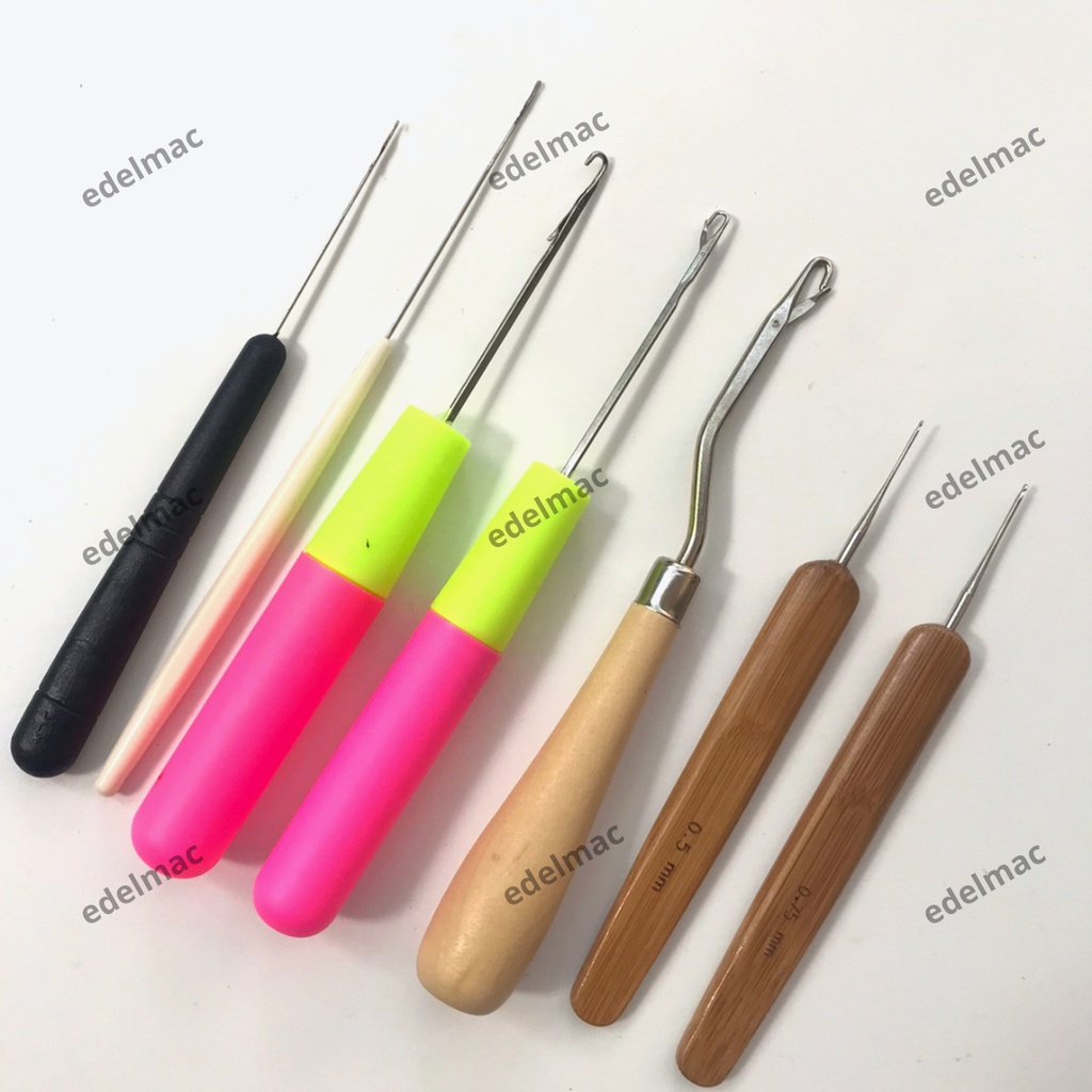 7pc Braid Crochet Set Stainless Steel Alat Mengepang Ekstensi Twist Wig Rambut Artefak DIY
