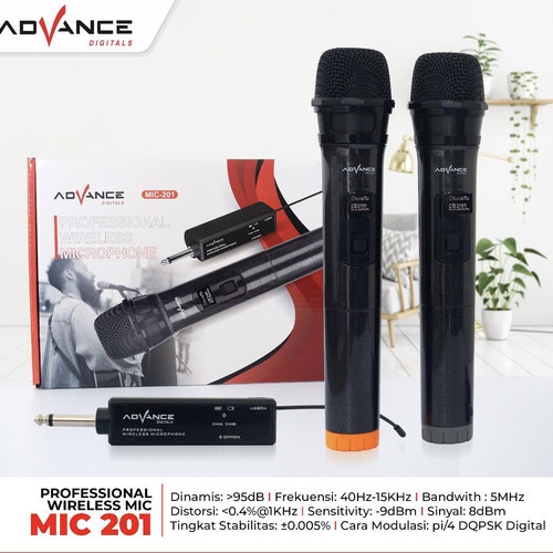 medan elektronik mic wireless microphone tanpa kabel mic double advance 201