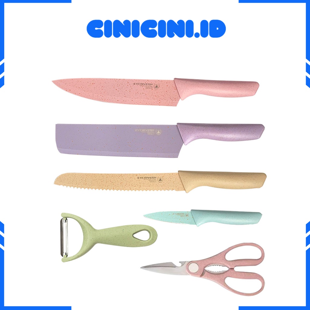 [ Cinicini ] Pisau Jerami Pisau Set 6in1 Pisau Jerami Keramik