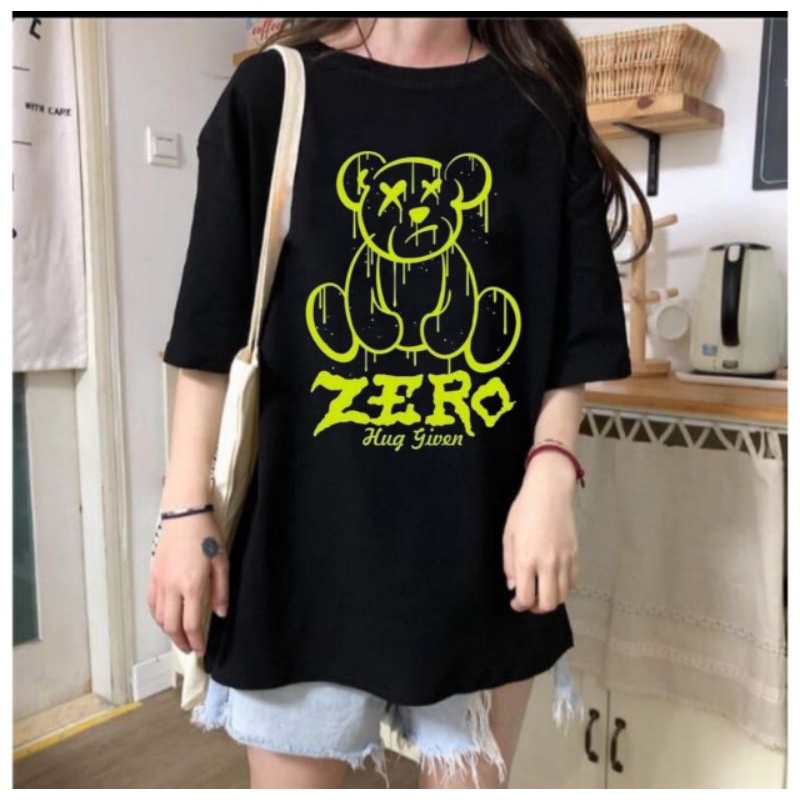 Kaos ovesize pria wanita/kaos streetwear oversize/oversize t shirt Bear Zero