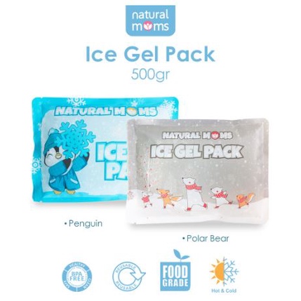 NATURAL MOMS ICE GEL 500 Gram / Ice Gel Pack - Pendingin Tas ASI Natural Mom 500gr - BPA FREE