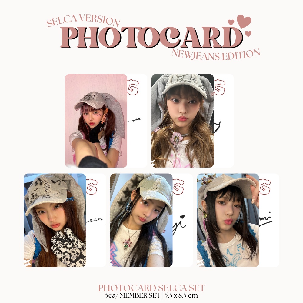 PHOTOCARD NEWJEANS SELCA OMG 2SISI (ISI 5 PCS + LAMINASI 2 SISI) TANDA TANGAN TTD KPOP IDOL KOREA PREMIUM MURAH UNOFFICIAL MINJI HANNI DANIELLE HAERIN HYEIN READY STOCK !