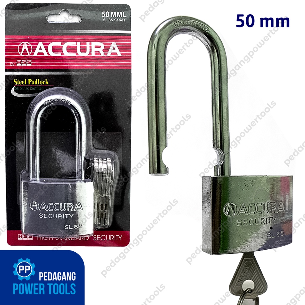 ACCURA GEMBOK BESI 50 MM LONG PADLOCK KUNCI PAGAR RUMAH LEHER PANJANG