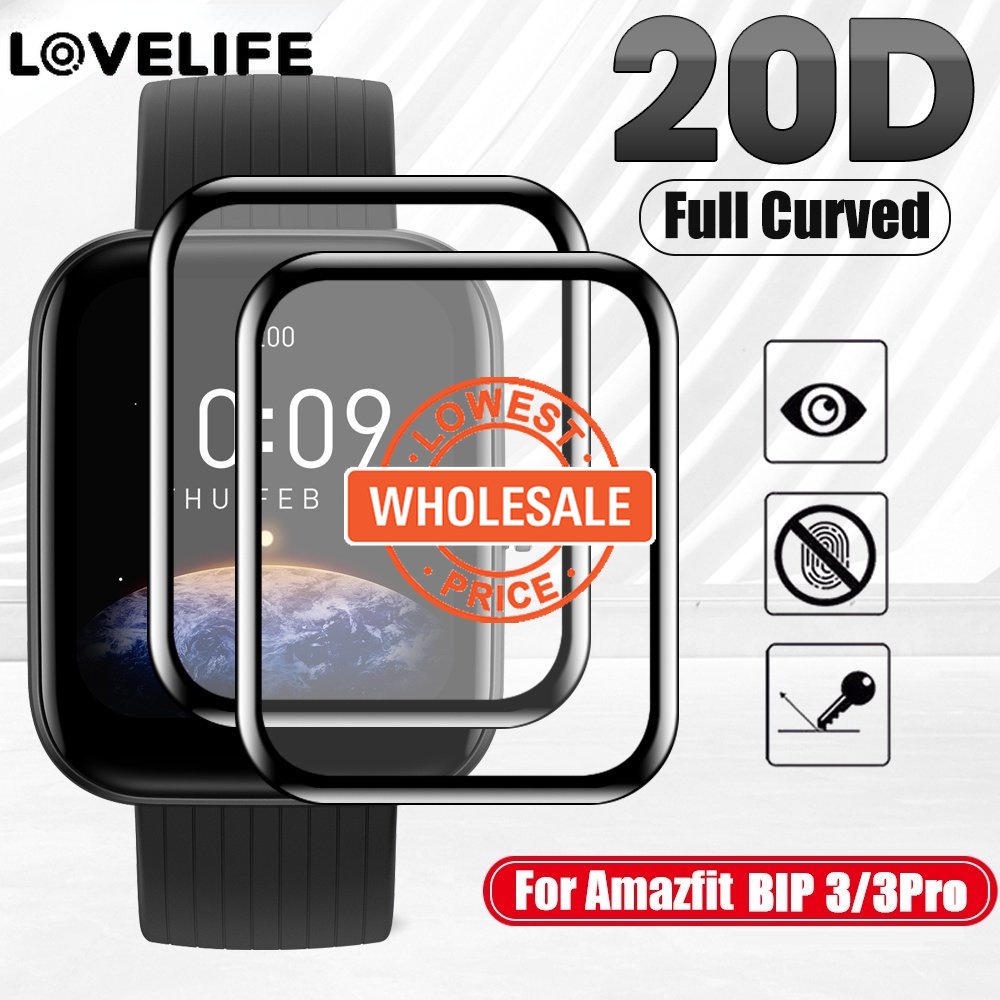 [Harga Grosir]Film Pelindung Layar Smartwatch 3D Anti Gores / Sidik Jari Untuk Huami Amazfit BIP 3 / 3Pro