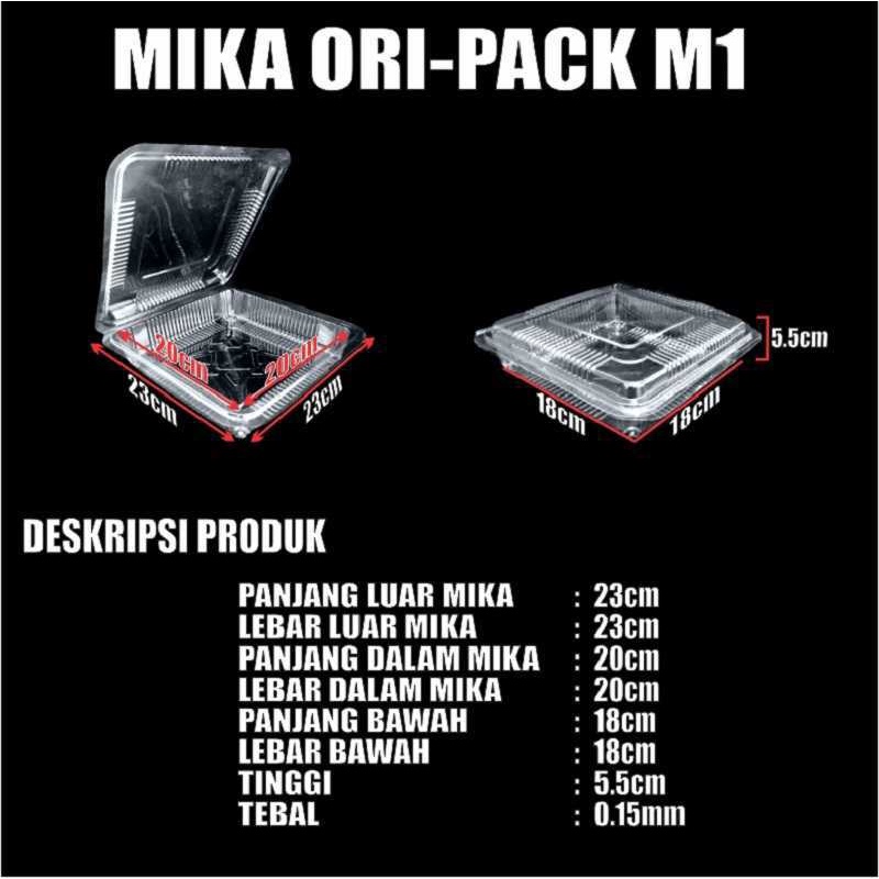 Mika Kue Plastik Uk M1 Box Jumbo Kotak Bolu Besar Bening Dus Semua Exp