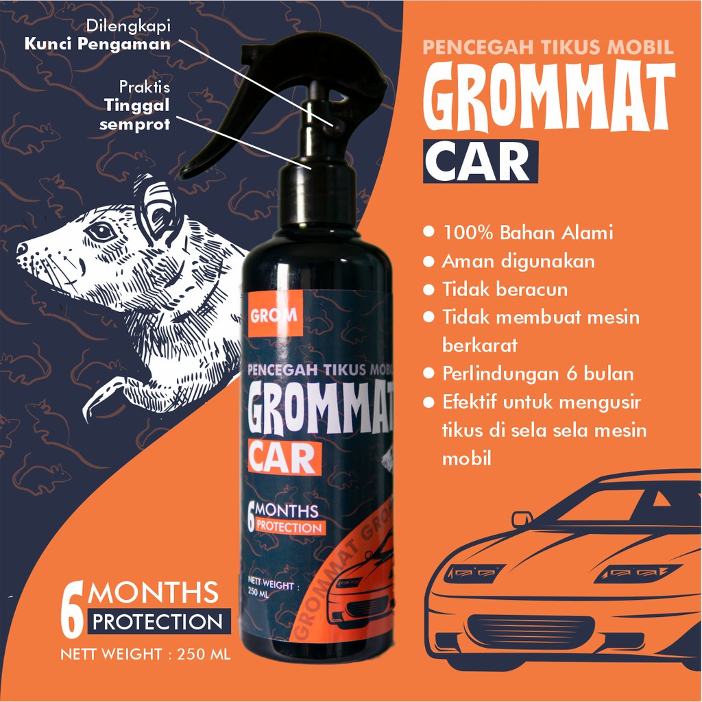 Grommat Cairan Pengusir Tikus Alami Khusus Mobil Beli 3 Gratis 1