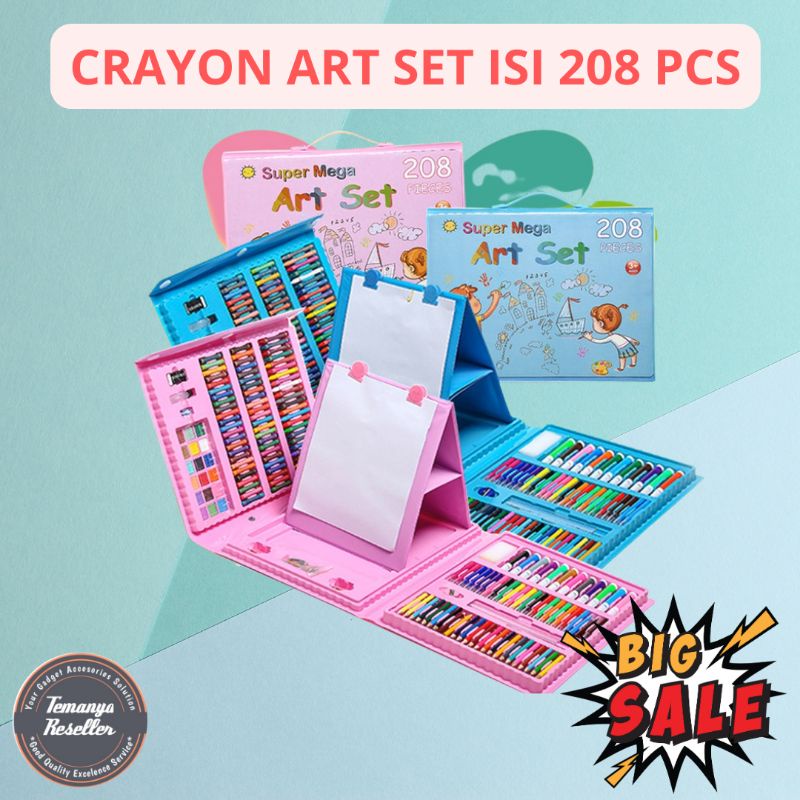 Crayon Pensil Warna Art Set 208pcs Pensil Warna Crayon Mewarnai Anak