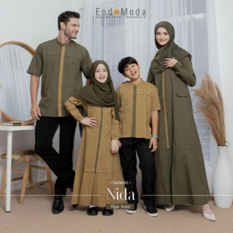 sarimbit lebaran/SARIMBIT TERBARU 2023 ENDOMODA  NIDA GAMIS HIJAU ARMY