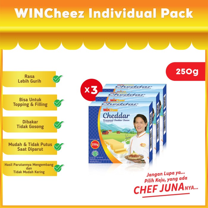 

Terlaris ✨ - WINCheez Keju Individual Pack 250 Gram x 3 Pcs 2.1.23