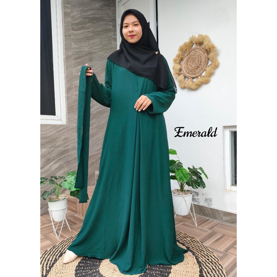 Abaya Gamis Crinkle Airflow Premium / Abaya Arab Terbaru / Abaya Polos Terlaris