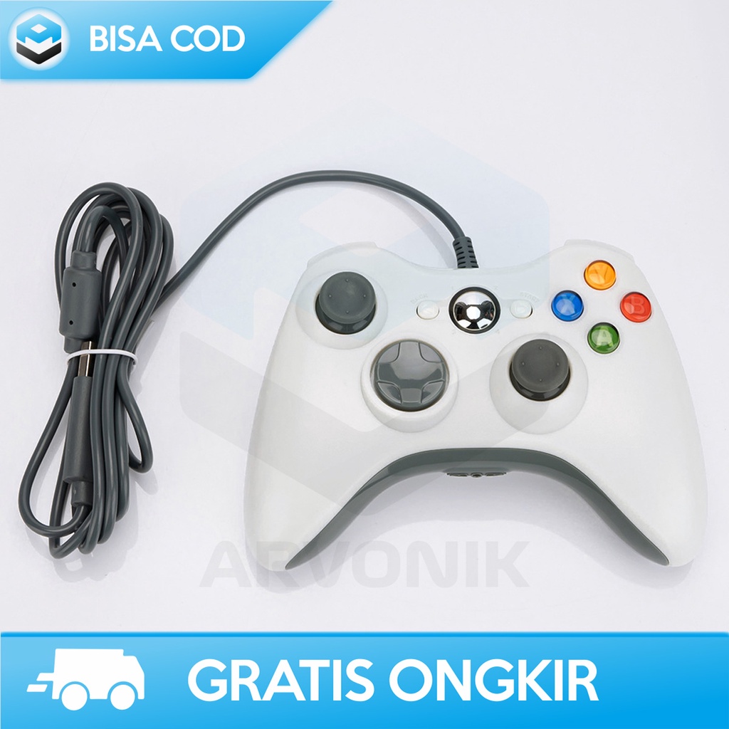 GAMEPAD XBOX 360 CONTROLLER FOR PC WIRED STICK GAMING SUPPORT WINDOWS