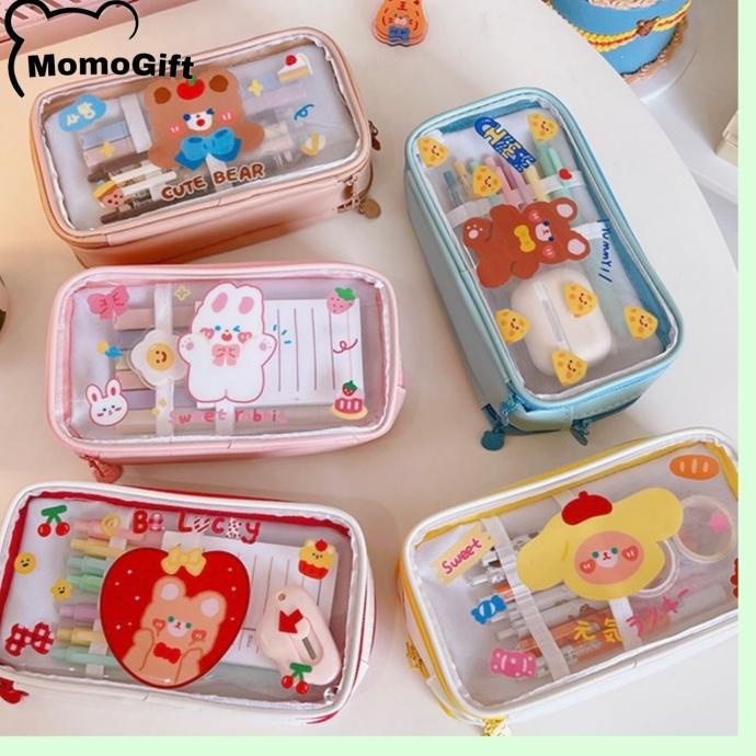 

Garansi Original Kotak Pensil Bening 3 in 1 Motif Bear Bunny Lucu - KP06