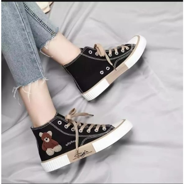 sepatu trendi boot boneka panda 37-40