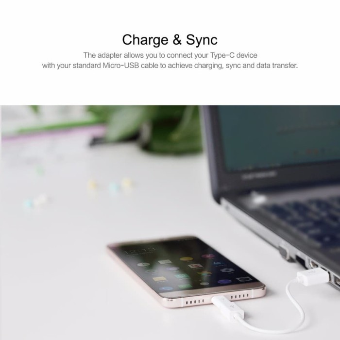 ROCK Converter Micro USB to Type-C Sync Charge Adapter