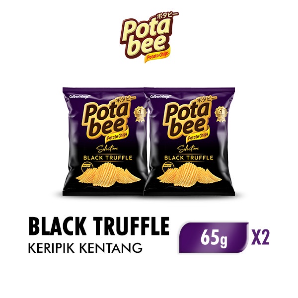 

KERIPIK- POTABEE KERIPIK KENTANG BLACK TRUFFLE 65 GR X 2 PCS -KERIPIK