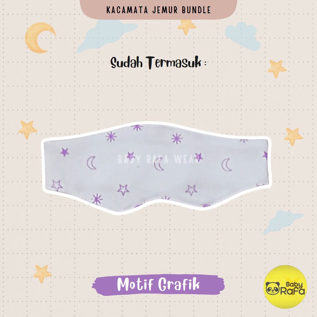 3 Pcs Kacamata Jemur Bayi Penutup dan Pelindung Mata Bayi Serian LILAC merk SNI Bolo - Bolo