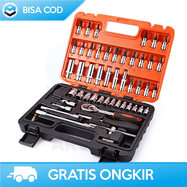 SOCKET WRENCH PAS 53IN1 SET KUNCI PAS FULL LENGKAP 53PCS BY TAFFWARE