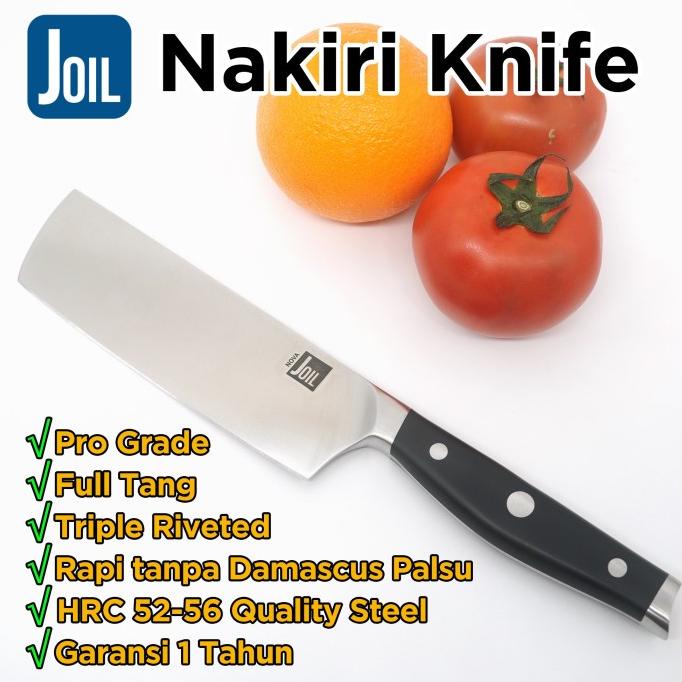 Nakiri Knife Pisau Dapur Professional Stainless Steel Tajam - Joil