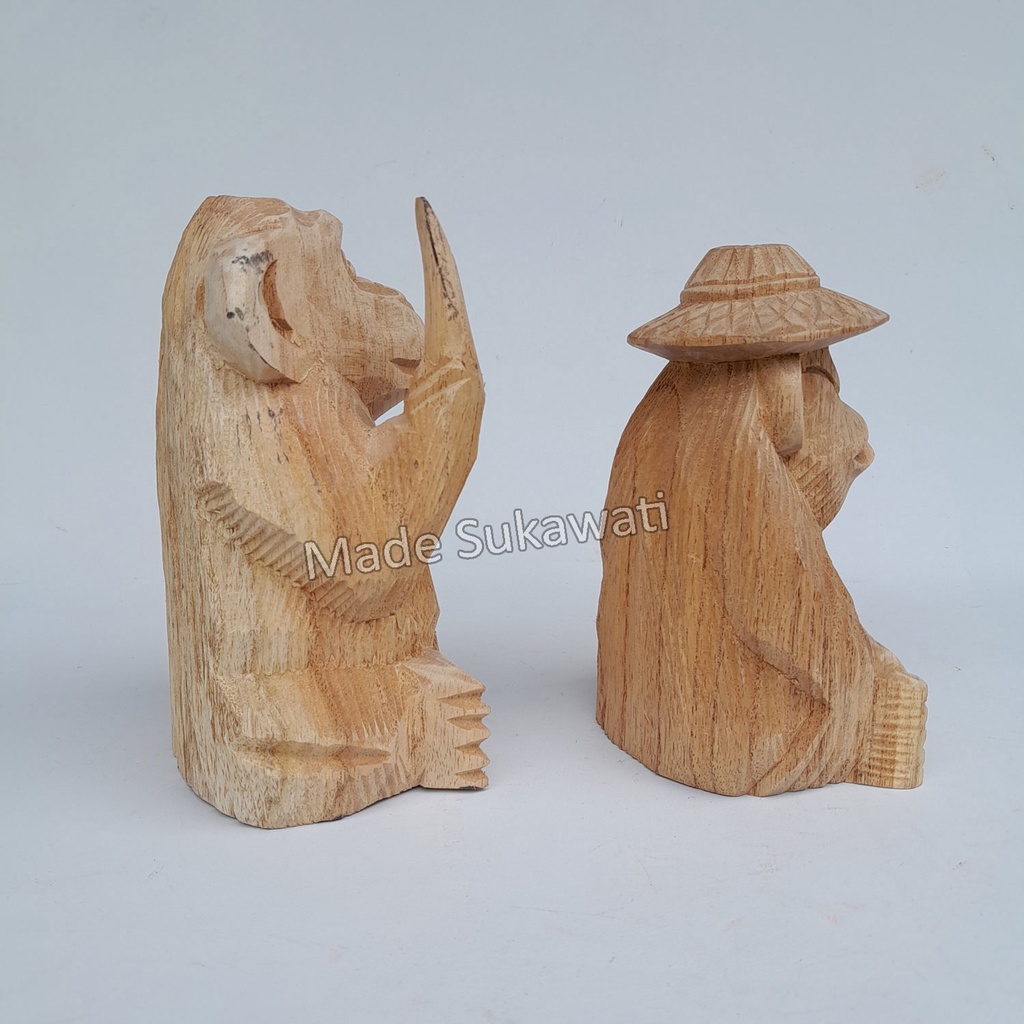 Patung Kayu monyet kera Kerajinan handmade Bali