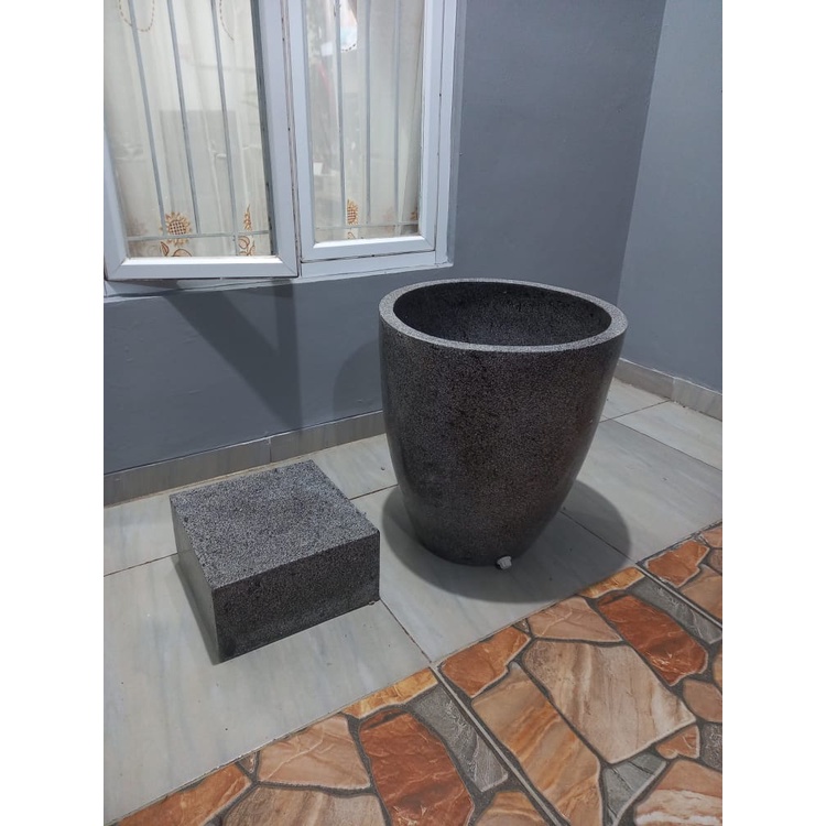 Bak mandi gentong teraso marmer cantik