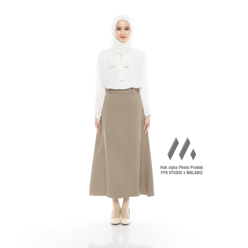 BISA TUKAR SIZE - VIOLA Rok Basic Wanita Formal Standar Bisnis Klok A Line Rok Kerja Rok Guru Rok Line A Rok Basic Standar Rok Bahan Rok Kantoran Rok Polos Rok Hitam Panjang