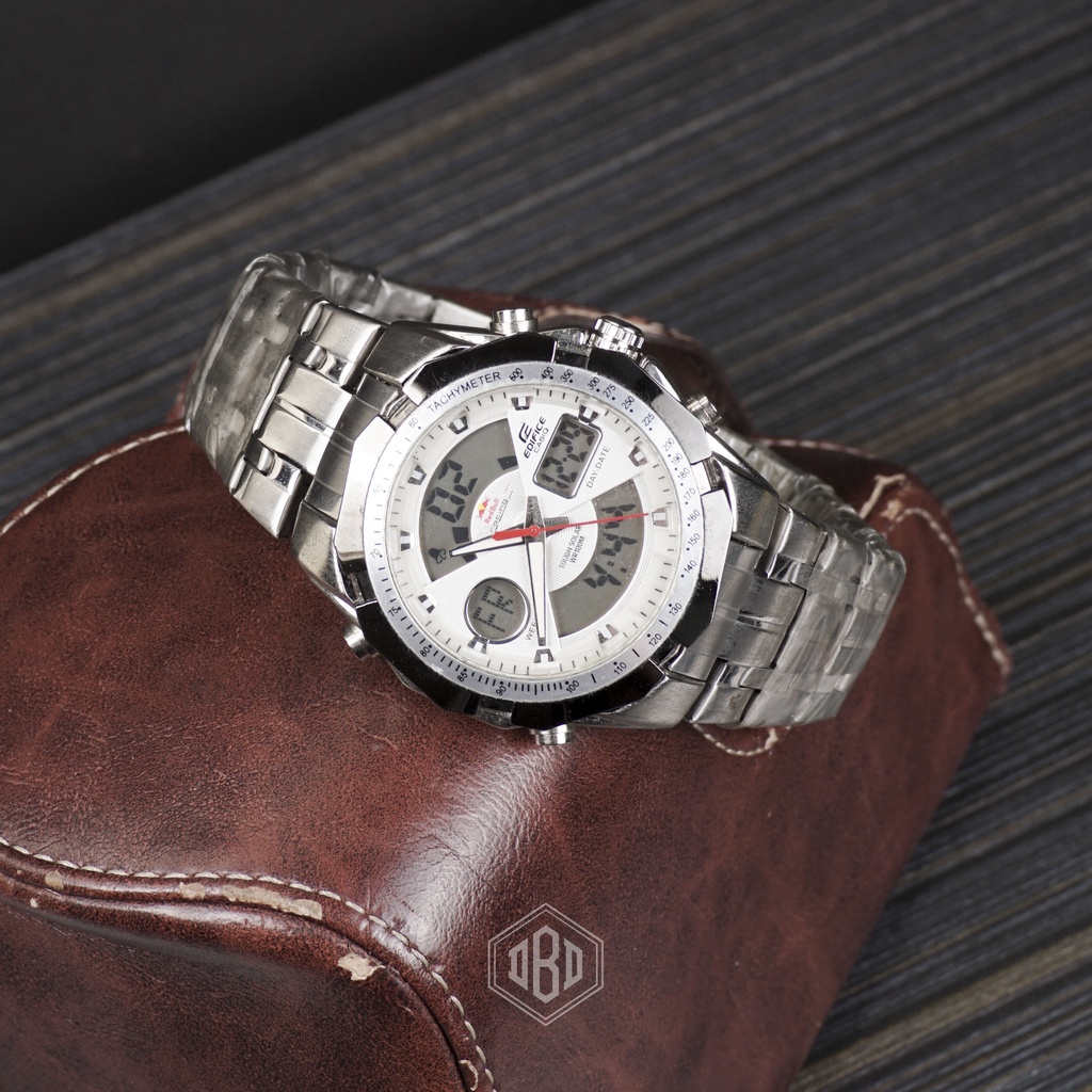 Jam Tangan Casio Edifice Dualtime Strap Stainless Rantai ST01