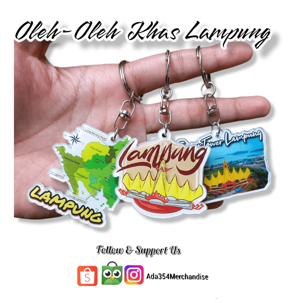 OLEH-OLEH KHAS LAMPUNG INDONESIA | PROMO GANTUNGAN KUNCI KOTA GAJAH DAN KOTA PISANG BENTUK MENARA SI