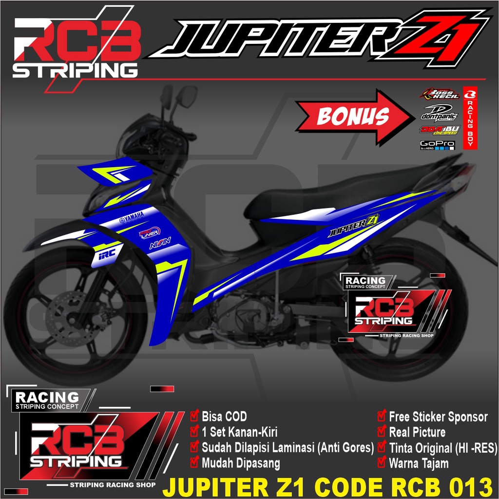 COD Striping Stiker Variasi Thailand Motor Yamaha Jupiter Z1-Striping Jupiter Z1 Motif Racing Rcb013