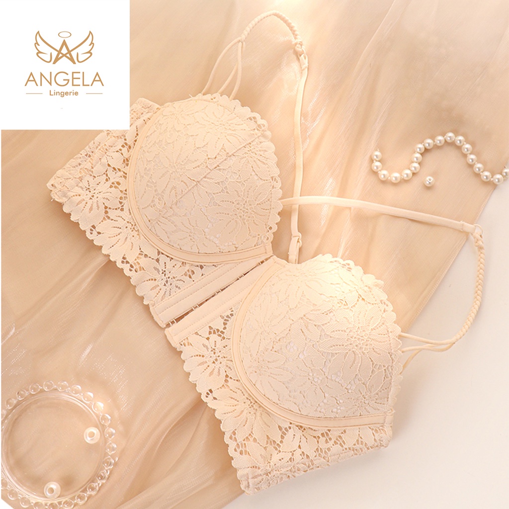 ANGELA PREMIUM JAPAN Bra BH Bukaan Depan Push Up Set Lace Celana Dalam Wanita Bikini Sport Beha Lingerie Korea Fashion Bralette Remaja Perempuan Sexy Pakaian Dalam COD Renang Tank Top Motif Cewek Pita Bunga Murah Cindy Jumbo Camisole