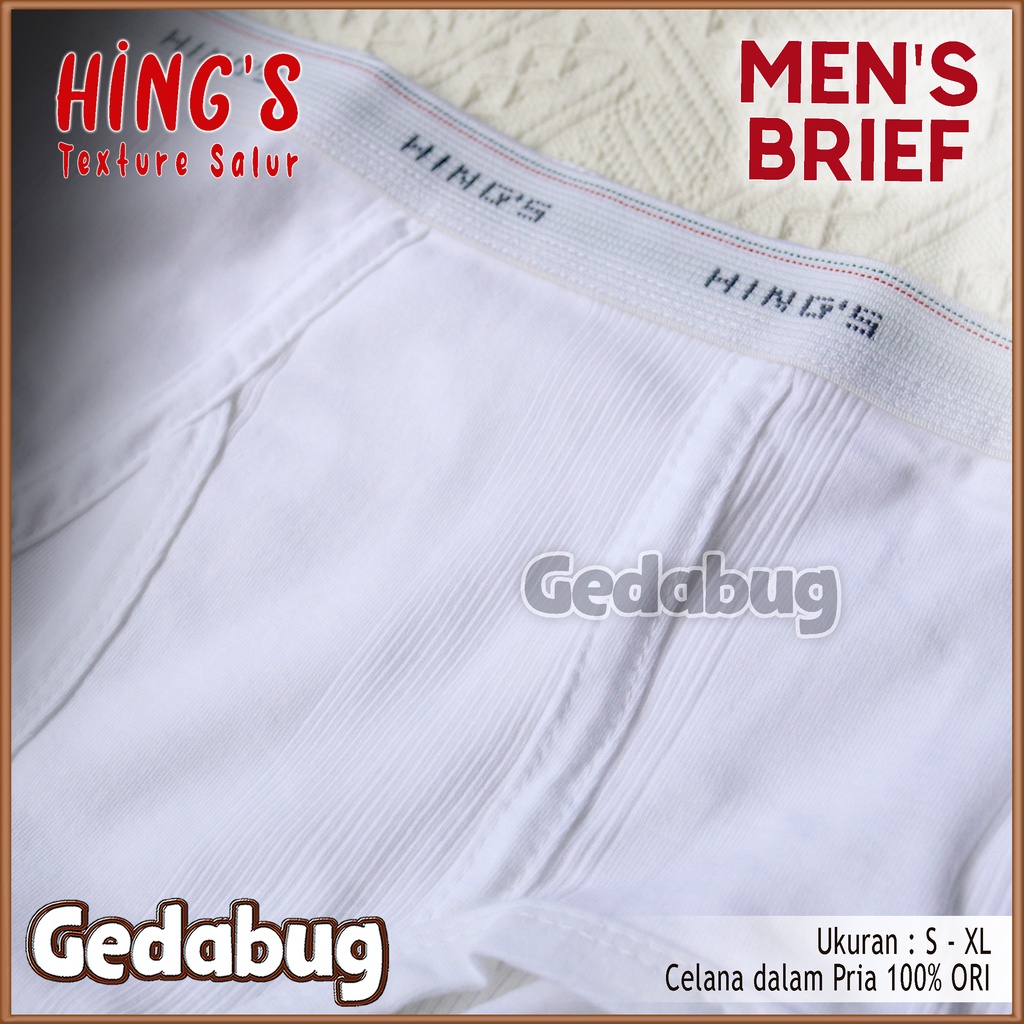 CD Pria Brief HINGS 125B | Celana dalam Pria Classic texture Salur | Gedabug