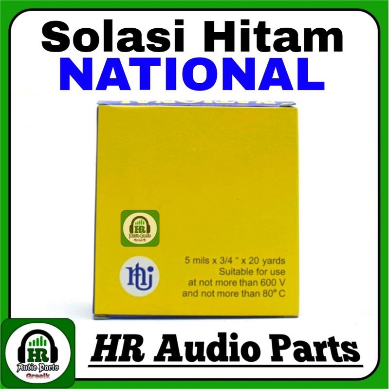 Solasi Hitam Isolasi National Vinyl Electrical Tape Original Nachi 20Y