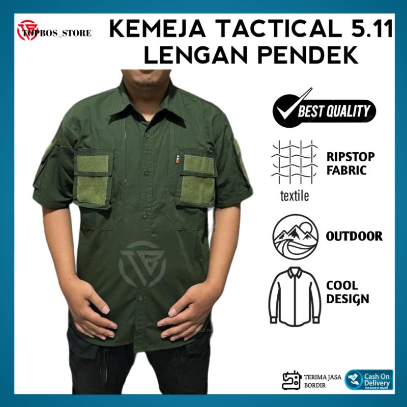 Kemeja Tactical Lengan Pendek - Baju Lapangan Pdl Outdoor