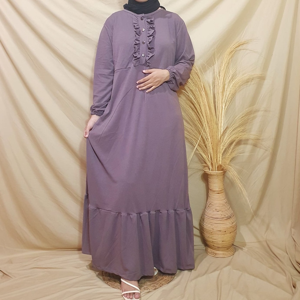 Dailythings Gamis JUMBO BUSUI Isla Renda Ukuran Fit L sampai XXL Ld 110cm Pjg 135cm