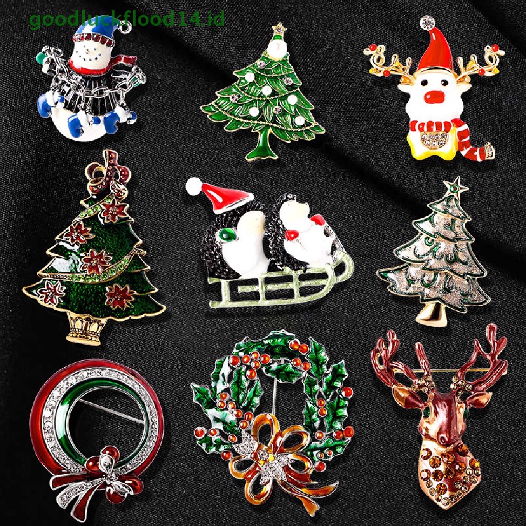 [GOOGFOUR] Vintage Pohon Natal Elk Bros Untuk Wanita Pria Bunga Enamel Bros Tahun Baru Pohon Tanaman Pesta Kantor Bros Pin Hadiah [TOP]